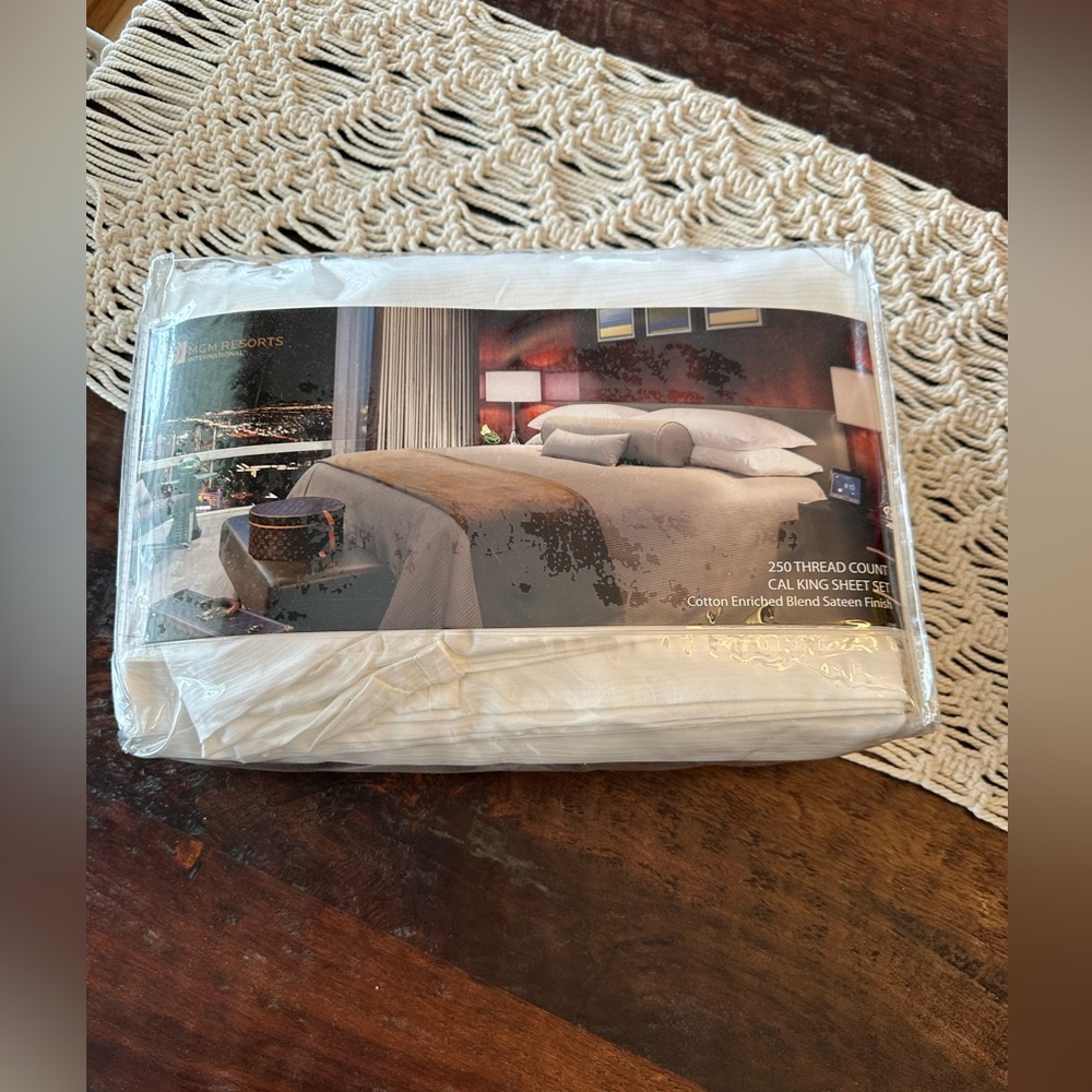 MGM Resorts California King Sheet Set - White - New in Package